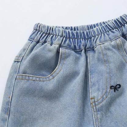 Toddler Embroidered Puppy Light Wash Denim Pants - image 5