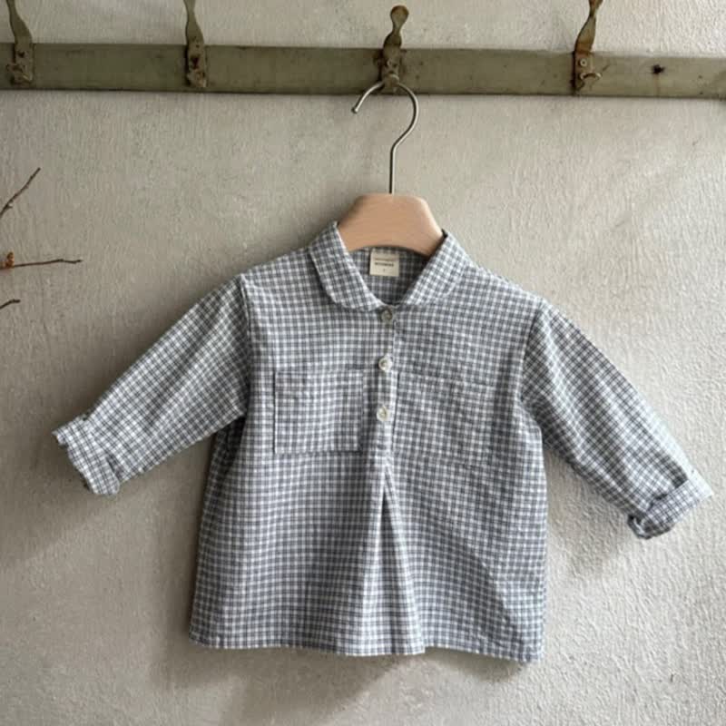 Toddler Baby Vintage Pliad Shirt/Corduroy Overall - Blue Shirt - 4-5T - image 2