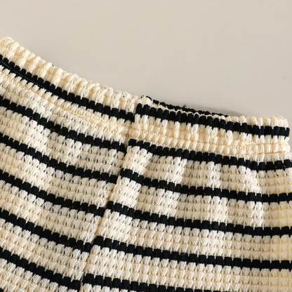 Baby Girls Strap Striped Ruffle Hem Top and Shorts 2-piece Set - image 9