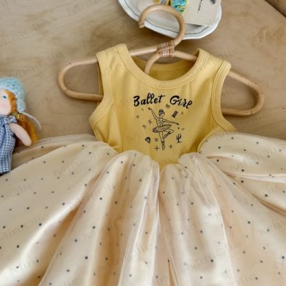 BALLET GIRL Toddler Baby Girl Polka Dot Tank Dress - image 7