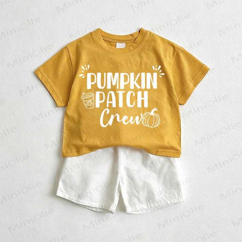 PUMPKIN PATCH Baby Tee and Shorts 2-Piece Set - Yellow&White - 3-5T - image 1