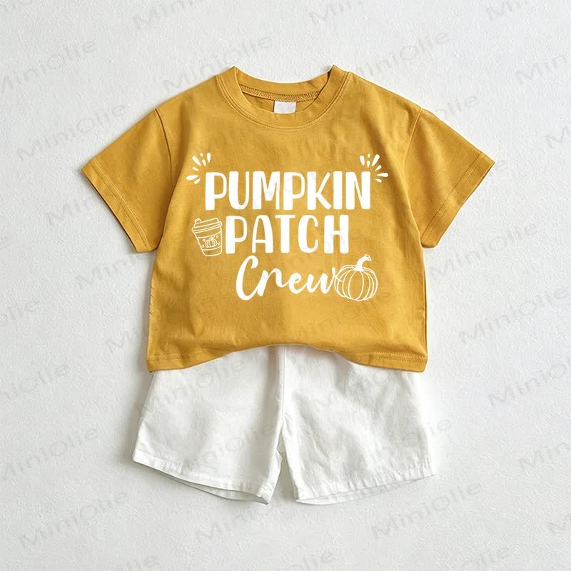 PUMPKIN PATCH Baby Tee and Shorts 2-Piece Set - Yellow&White - 3-5T - image 1