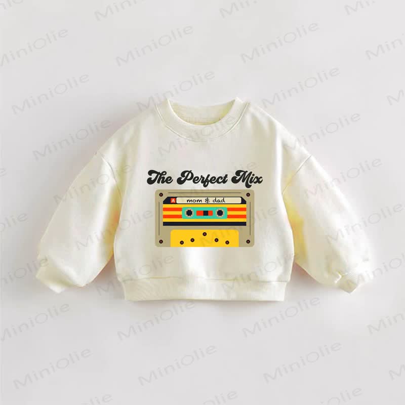 THE PERFECT MIX MOM & DAD Baby Toddler Cream Sweatshirt - Cream - 3-5T - image 1