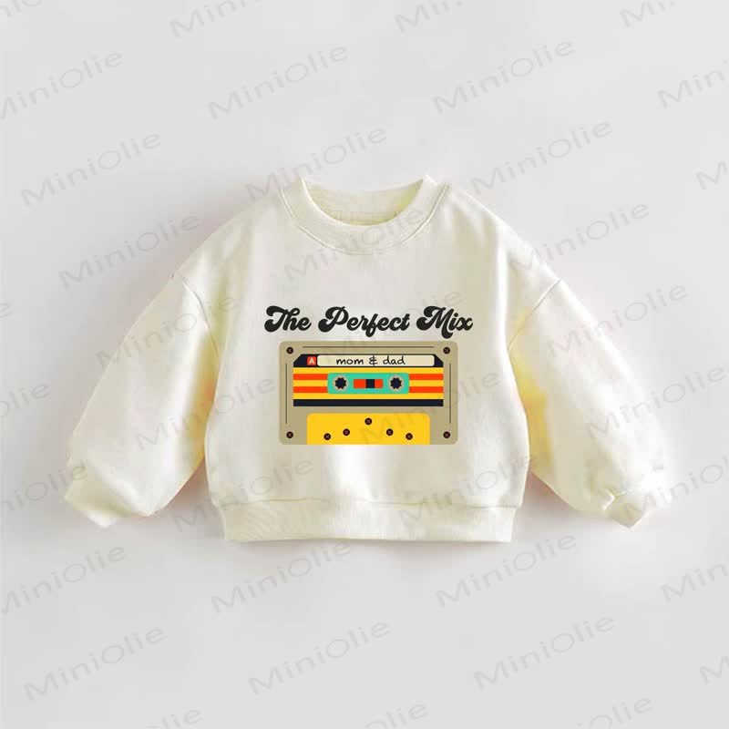 THE PERFECT MIX MOM & DAD Baby Toddler Cream Sweatshirt - Cream - 3-5T - image 1