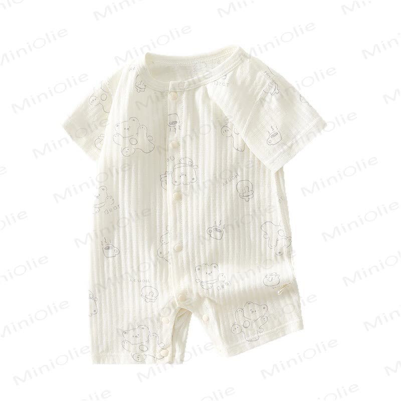 Baby Bear/Bunny Print Short Sleeve Romper - image 2