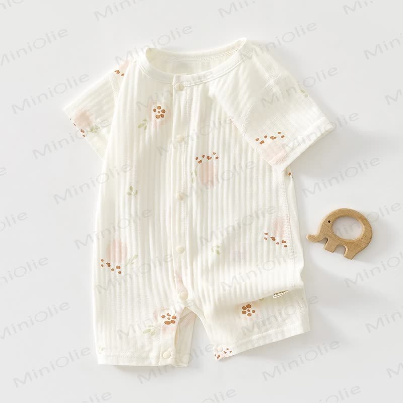 Baby Bear/Bunny Print Short Sleeve Romper - Pomegranate - 18-24M - image 6