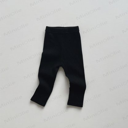 Baby Toddler Ribbed/Striped Leggings - Black - 6-7T - image 4