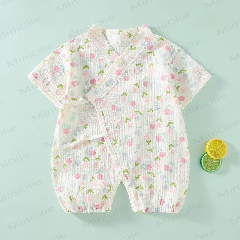 Baby Animal/Flower Cotton Gauze Kimono - Flower - 18-24M - image 6