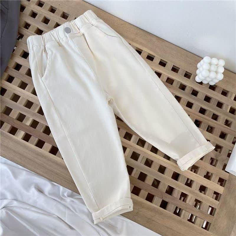 Toddler Boys Solid Color Casual Pants - White - 10-11T - image 2