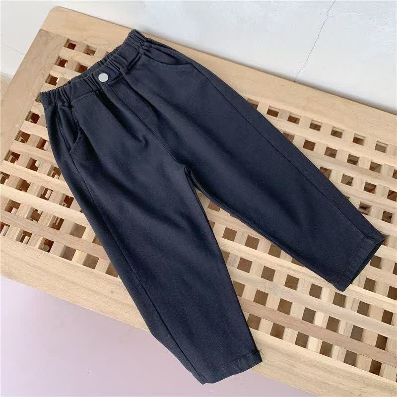 Toddler Boys Solid Color Casual Pants - Black - 10-11T - image 3