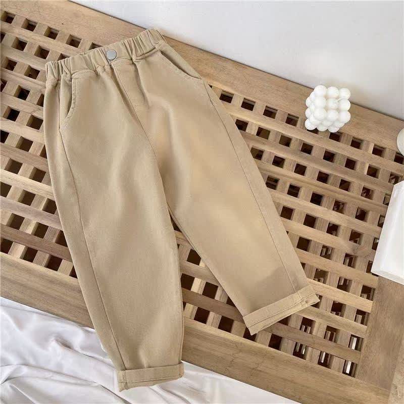 Toddler Boys Solid Color Casual Pants - Khaki - 10-11T - image 5