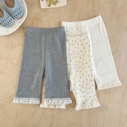 Baby Toddler Girl Ribbed Leggings - image 1