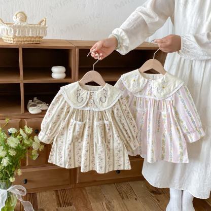 Toddler Girl Floral Long Sleeve Dress - image 1