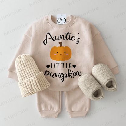 AUNTIE'S LITTLE PUMPKIN Baby Beige Sweatshirt 2-piece Set - Beige - 2-3T - image 1