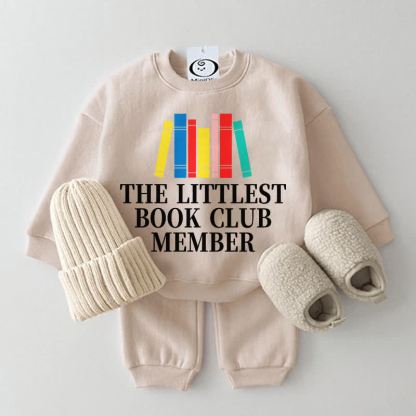 THE LITTLEST BOOK CLUB MEMBER Baby Beige Sweatshirt 2-piece Set - Beige - 2-3T - image 1