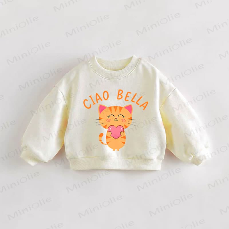 CIAO BELLA Baby Toddler Slogan Cream Sweatshirt - Cream - 3-5T - image 1