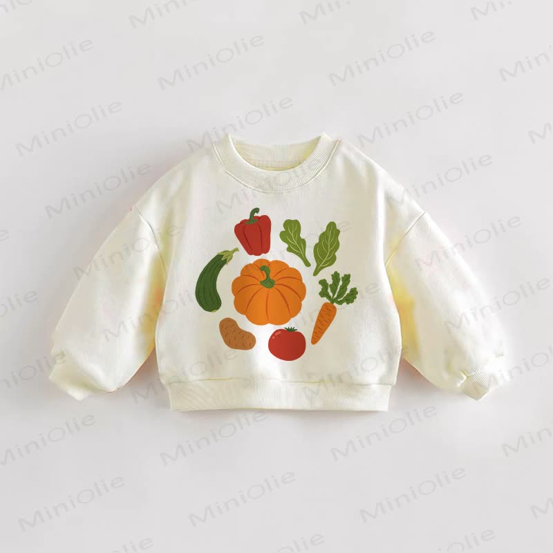 Baby Toddler Pumpkin Vegetable Sweatshirt - Cream - 3-5T - image 1