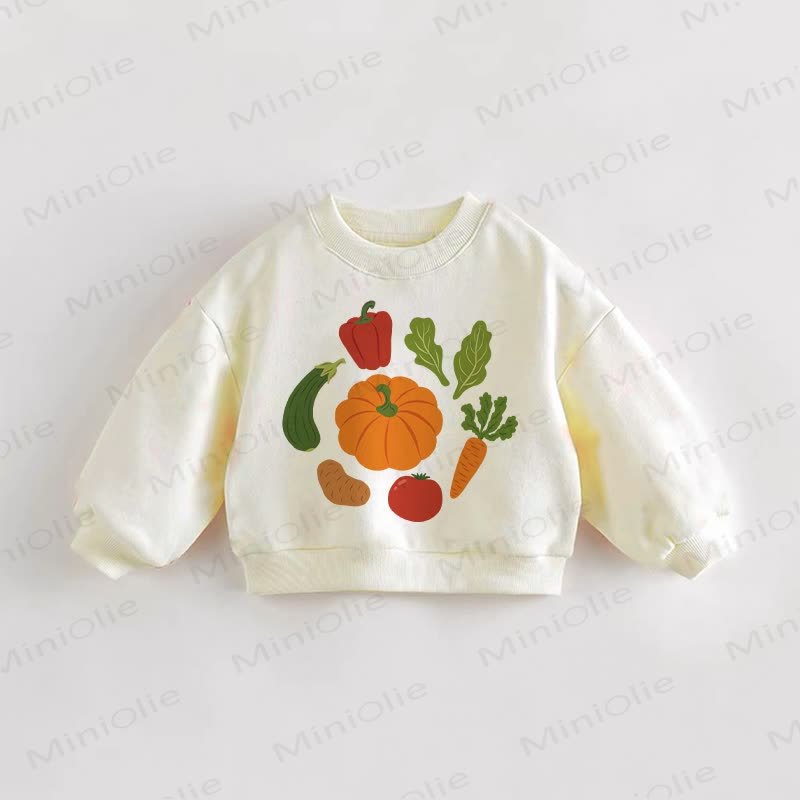 Baby Toddler Pumpkin Vegetable Sweatshirt - Cream - 3-5T - image 1