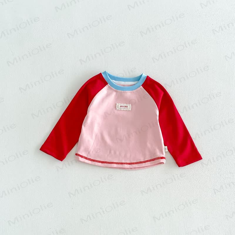 Baby Toddler Lace Label Color Block Long Sleeve T-Shirt - Pink - 6-7T - image 8