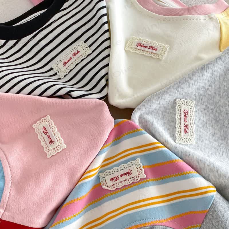 Baby Toddler Lace Label Color Block Long Sleeve T-Shirt - image 5