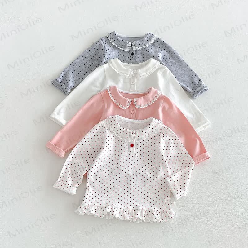 Baby Toddler Girl Lace Peter Pan Collar Long Sleeve T-Shirt - image 3