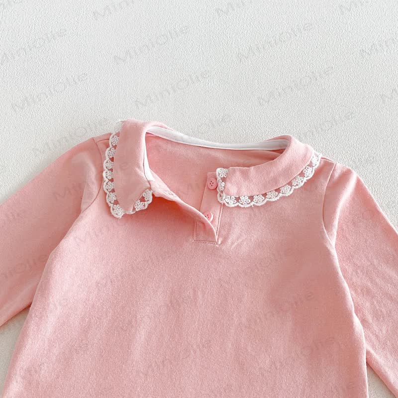 Baby Toddler Girl Lace Peter Pan Collar Long Sleeve T-Shirt - image 12