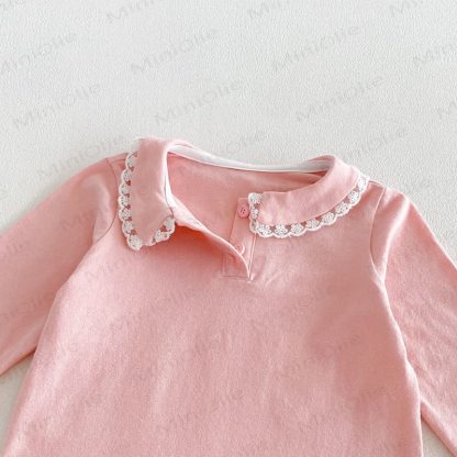 Baby Toddler Girl Lace Peter Pan Collar Long Sleeve T-Shirt - image 12