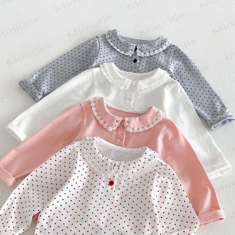 Baby Toddler Girl Lace Peter Pan Collar Long Sleeve T-Shirt - image 4
