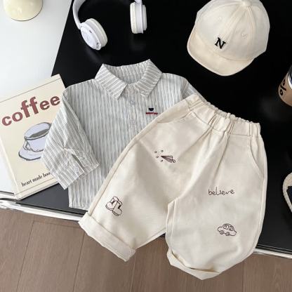 Baby Cartoon Embroidered Roll Cuff Pants or Shirt  - image 5