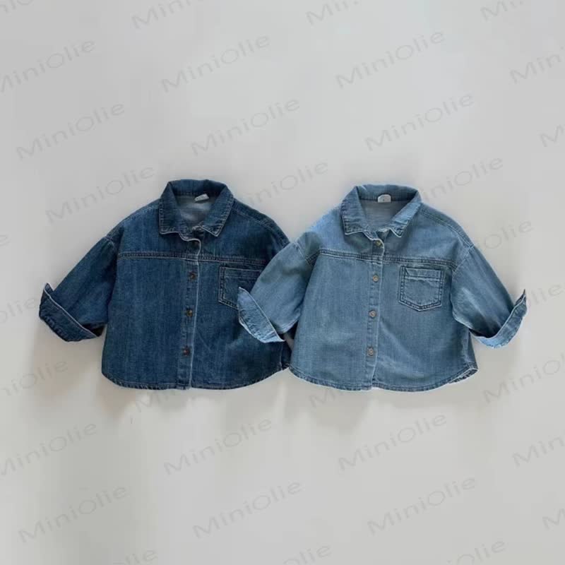 Baby Toddler Turn-Down Collar Long Sleeve Denim Jacket - image 1