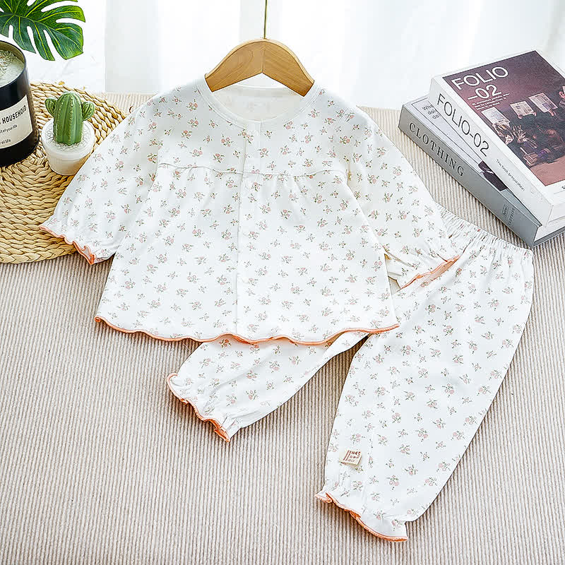 Toddler Girl Animal/Fruit Print Pajama 2-piece Set - White Floral - 3-4.5T - image 6