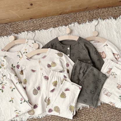 Toddler Baby Beige/Gray Cozy Pajama 2-piece Set - image 6