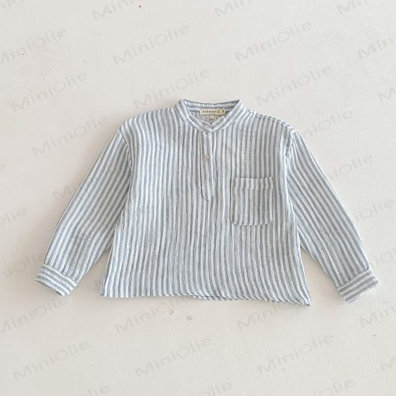 Toddler Kid Vertical Stripe Long Sleeve Linen T-Shirt - image 14