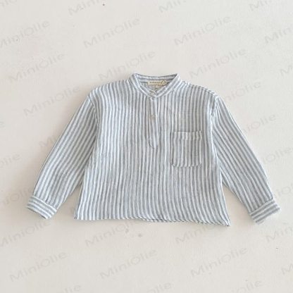 Toddler Kid Vertical Stripe Long Sleeve Linen T-Shirt - image 14