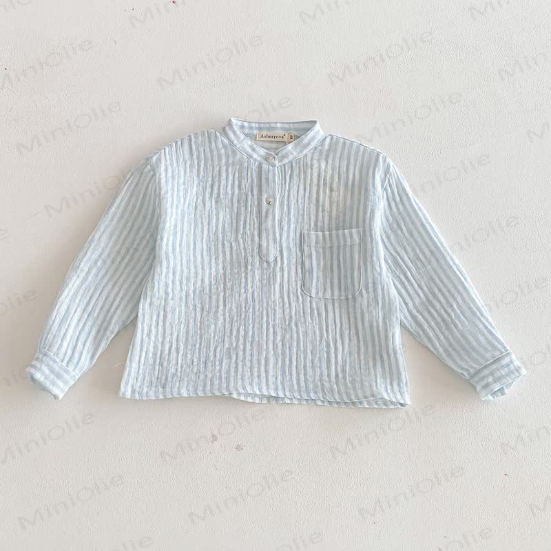 Toddler Kid Vertical Stripe Long Sleeve Linen T-Shirt - image 12