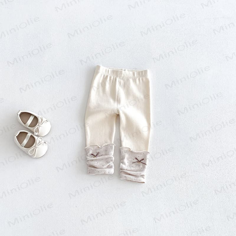 Baby Lace Trim Leggings - Beige - 2-3T - image 6