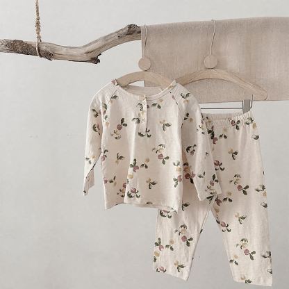 Toddler Baby Beige/Gray Cozy Pajama 2-piece Set - Beige Radish - 6-7T - image 2