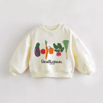 LOCALLY GROWN Baby Toddler Vegetable Cream Sweatshirt - Cream - 3-5T - image 1