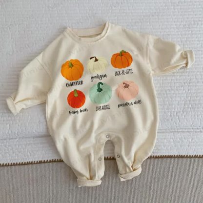 GLADIATOR GOOLIGAN JACK-BE-LITTLE BABY BEAR JARRADDALE PORCELAIN DOLL Baby Toddler Pumpkin Print Beige  Romper - Beige - 2-3T - image 1