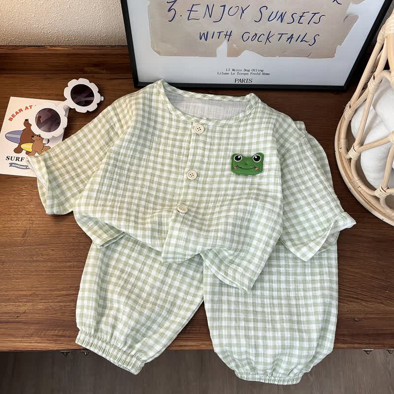 Toddler Animal Print Gingham Lounge Pyjama 2-piece Set - Green - 10-11T - image 5