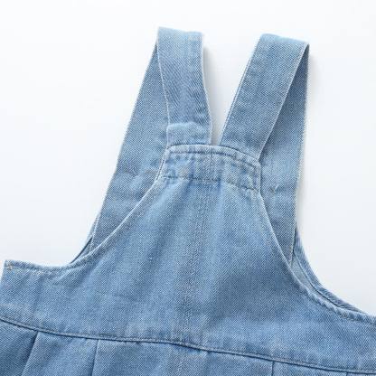 Baby Toddler Blue Denim Cuffed Overalls - image 5