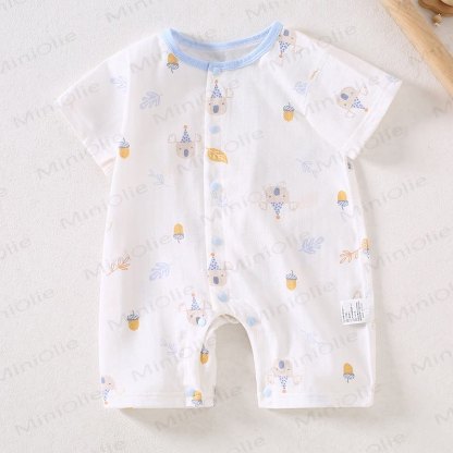 Baby Cotton White Short Sleeves Romper - Blue Koala - 18-24M - image 7