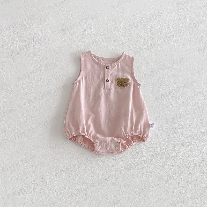 Baby Sleeveless Bear Bodysuit - Pink - 18-24M - image 11