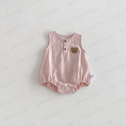 Baby Sleeveless Bear Bodysuit - Pink - 18-24M - image 11