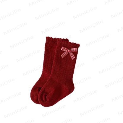 Baby Toddler Red Striped/Bow Socks - image 5