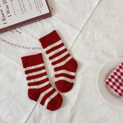 Baby Toddler Red Striped/Bow Socks - Stripes - 1-3T - image 10