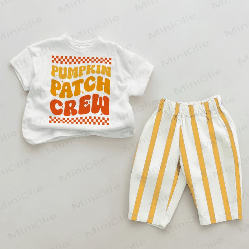 PUMPKIN PATCH CREW Baby White&Yellow Vertical Striped 2-piece Set - White&Yellow - 2-3T - image 1