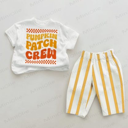 PUMPKIN PATCH CREW Baby White&Yellow Vertical Striped 2-piece Set - White&Yellow - 2-3T - image 1