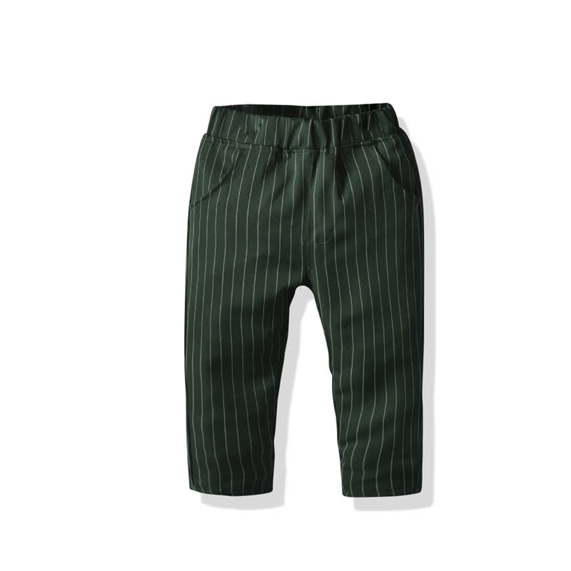 Baby Toddler Boy Solid Color Pants - Dark Green Stripe - 8-9T - image 9