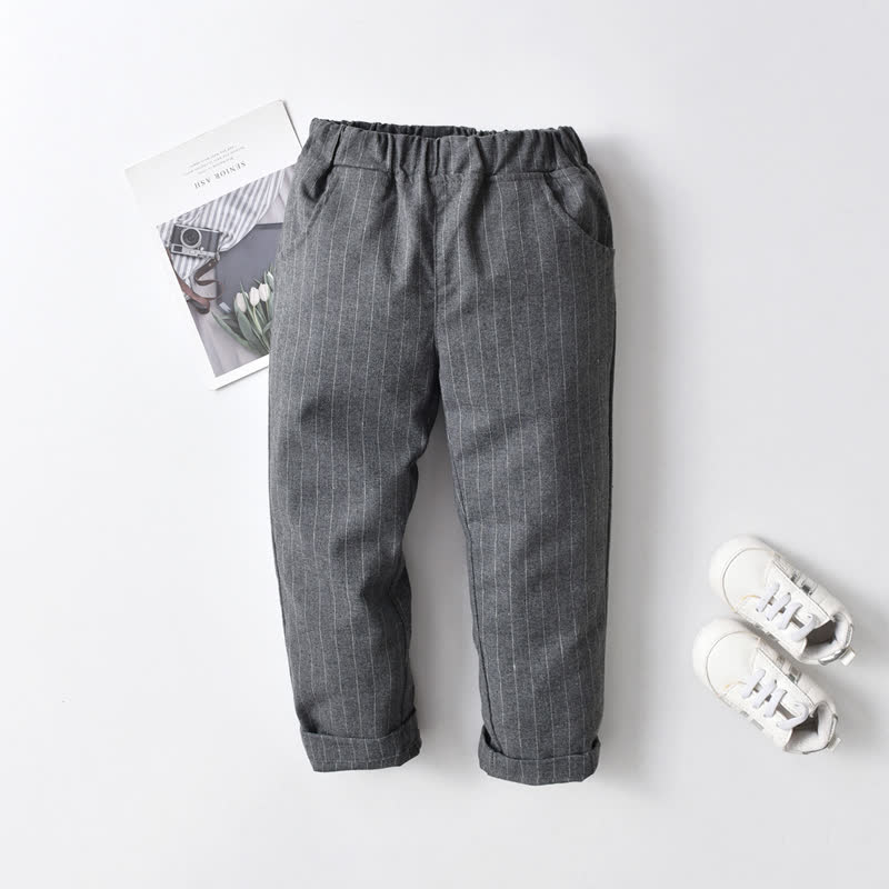 Baby Toddler Boy Solid Color Pants - Gray Stripe - 8-9T - image 14